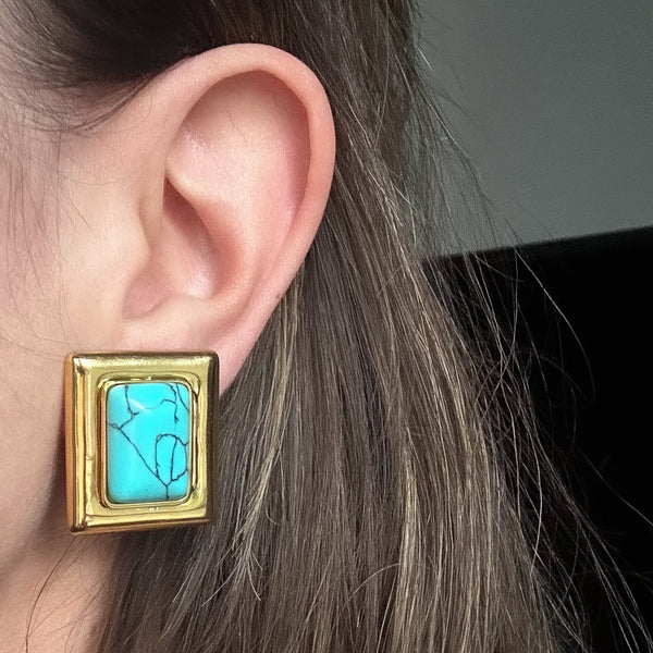 Boucles d'oreilles à clip la Turquoise